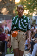 WOMEN'S STRIPED GREEN GOLFER