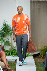 MEN'S STRIPED ORANGE GOLFER