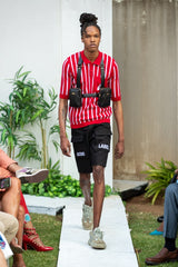 MEN'S STRIPED RED GOLFER