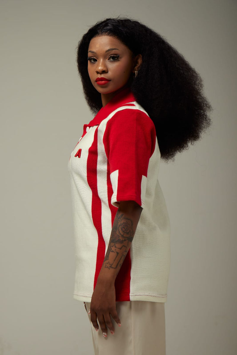 WOMEN'S RED/ WHITE GOLFER