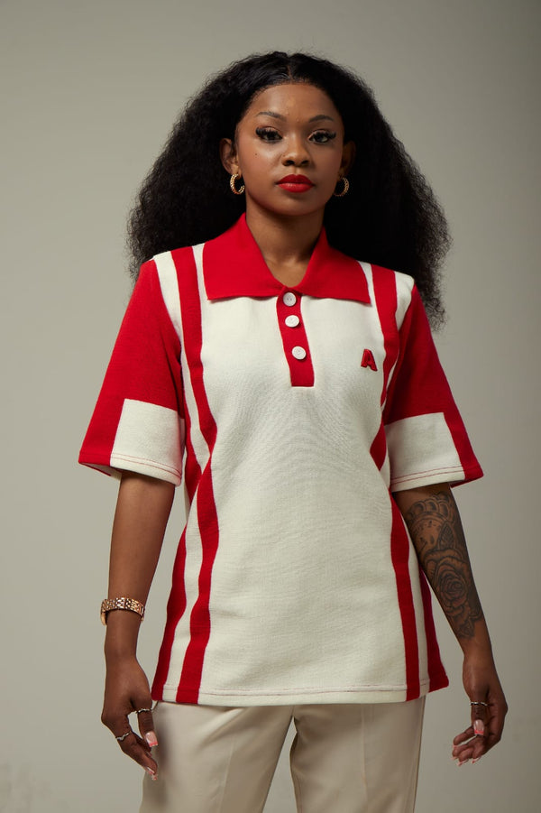 WOMEN'S RED/ WHITE GOLFER