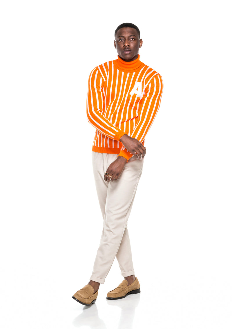 Men's Orange Turtle Neck