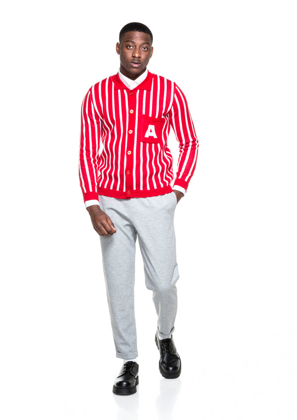 Men's Red Cardigan