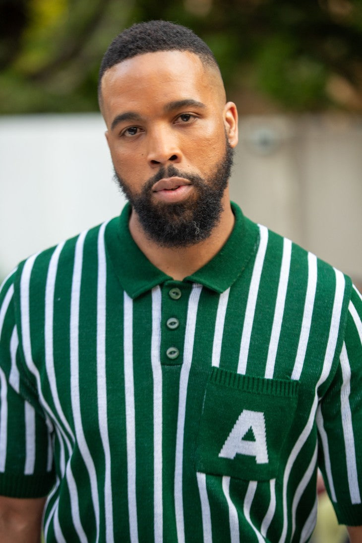 MEN'S STRIPED GREEN GOLFER