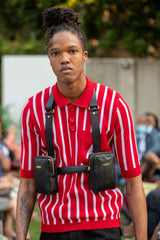 MEN'S STRIPED RED GOLFER