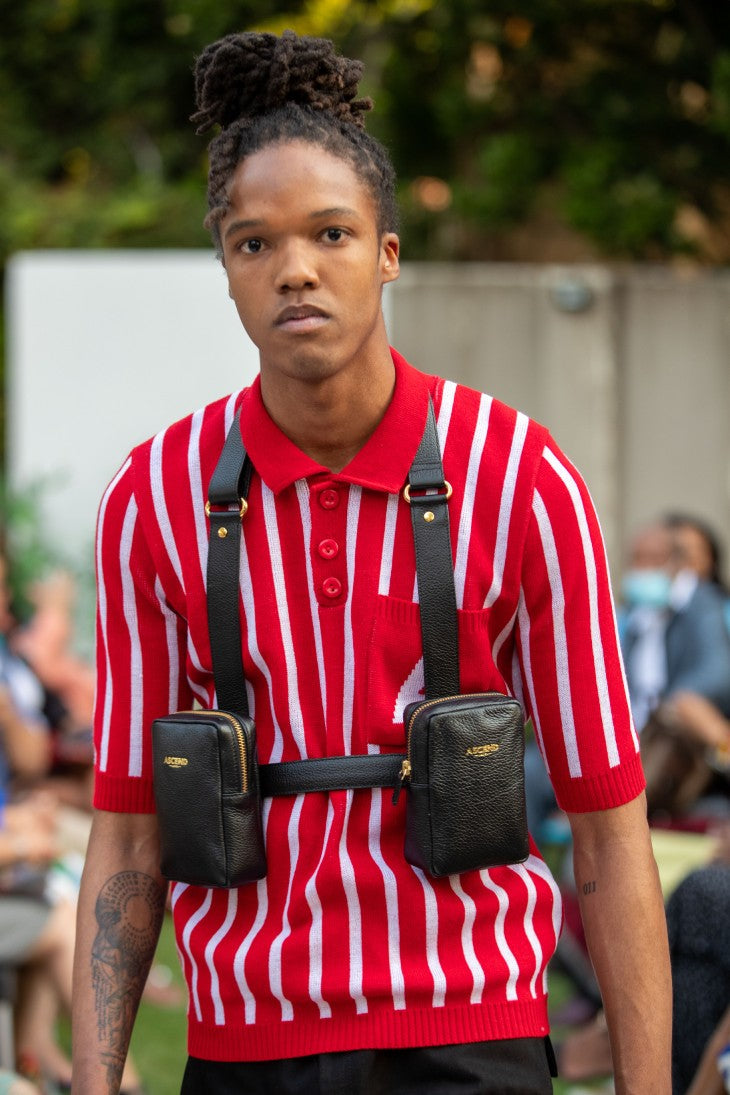 MEN'S STRIPED RED GOLFER