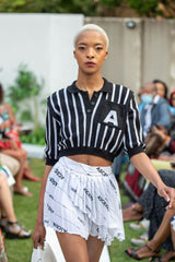 WOMEN'S STRIPED BLACK GOLFER