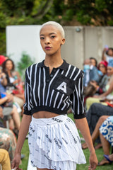 WOMEN'S STRIPED BLACK GOLFER