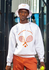 White & Orange Tennis Sweater